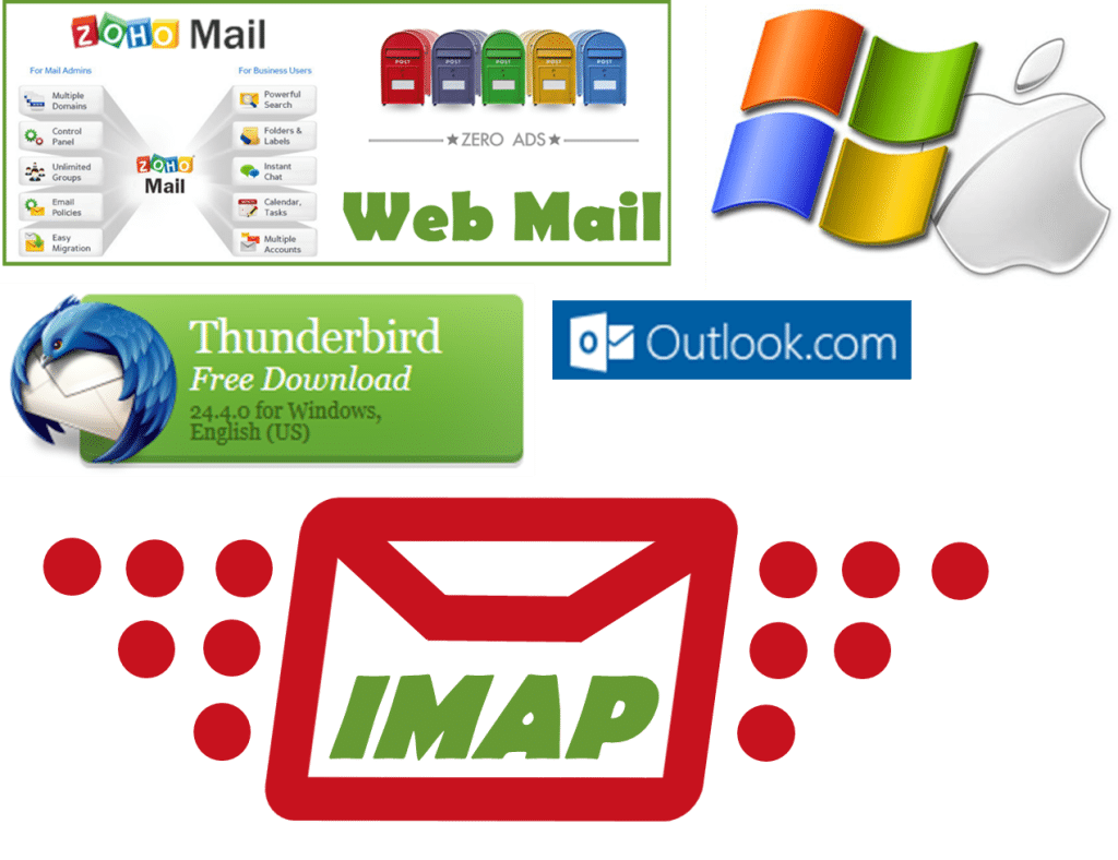 Email Services IMAP Outlook Zoho Thunderbird Mac PC